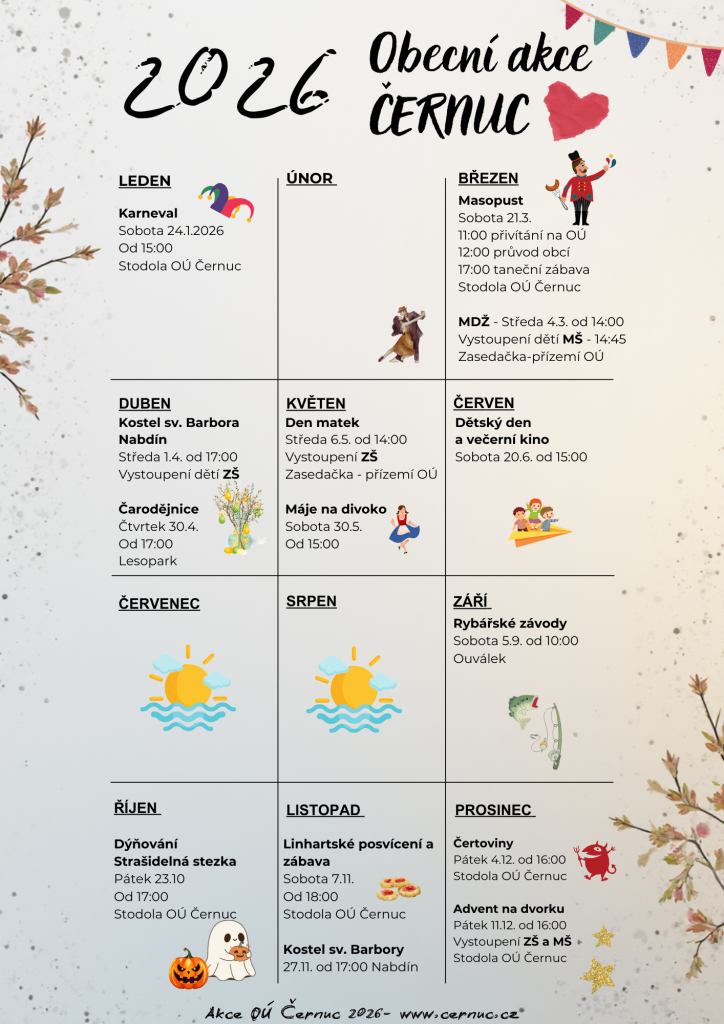 Obecní akce Černuc 2026